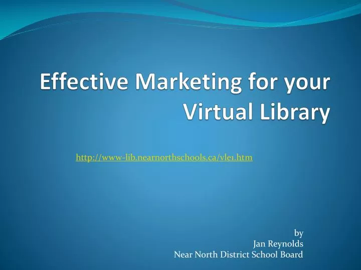 effective marketing for your virtual library n.