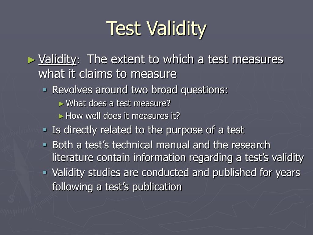 validity and reliability of personality tests