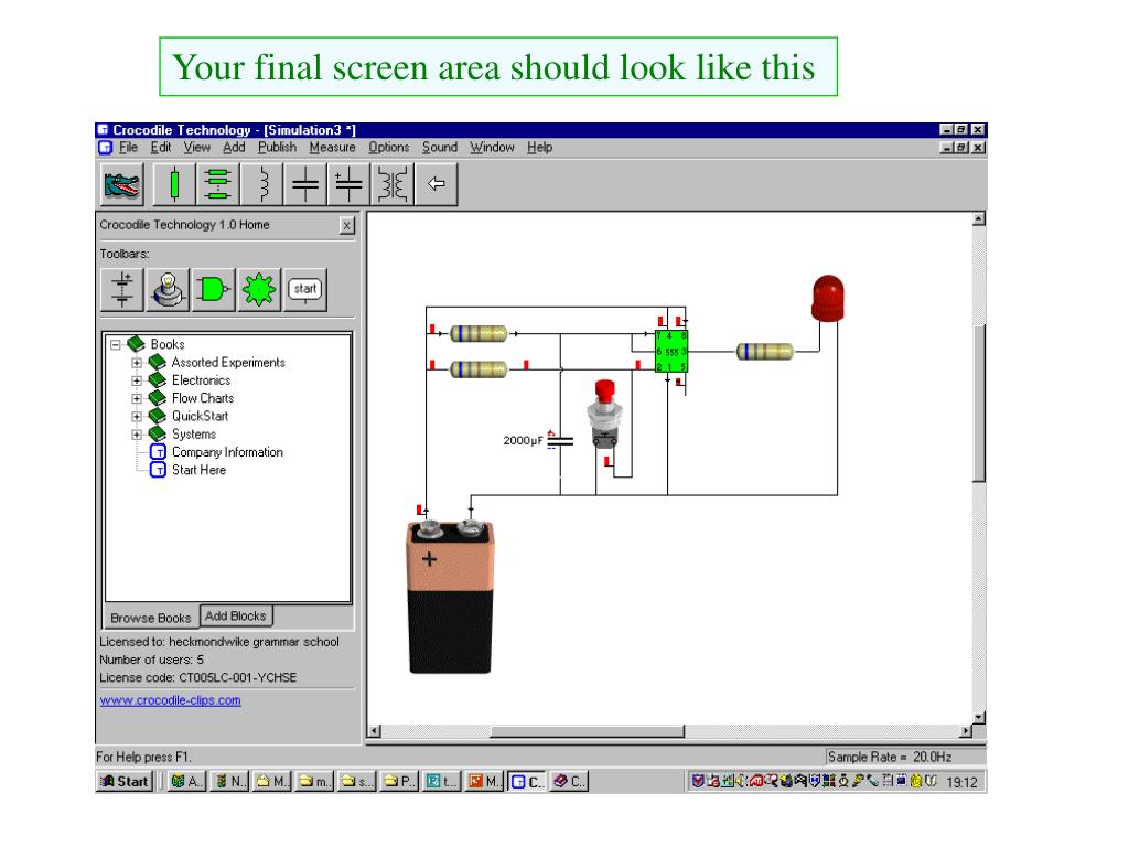 PPT - Designing a simple Electronic Timer Circuit using Crocodile Clips  Software PowerPoint Presentation - ID:546276