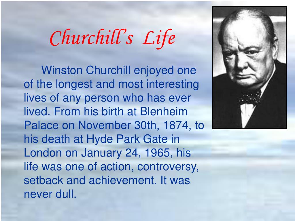 winston churchill biography in english