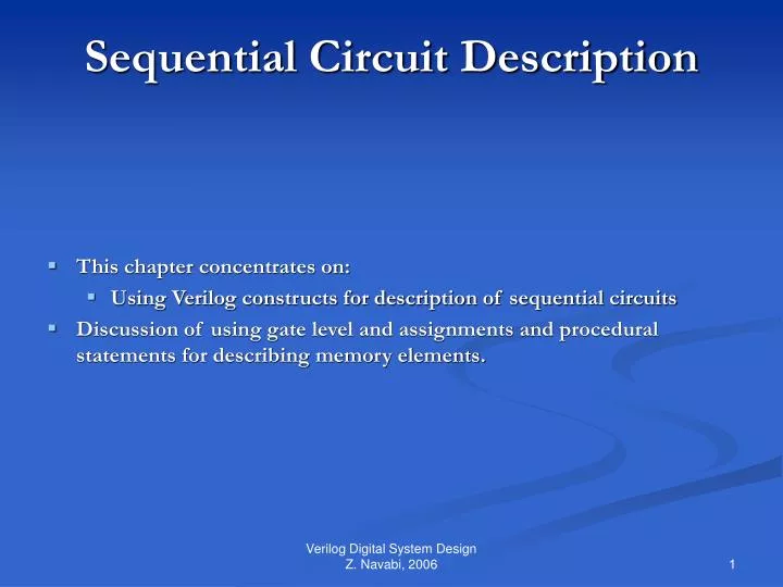 sequential circuit description n.