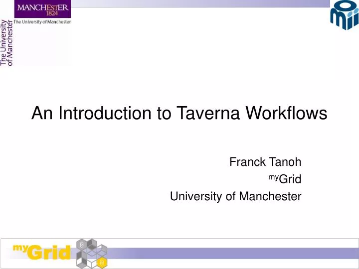 an introduction to taverna workflows n.