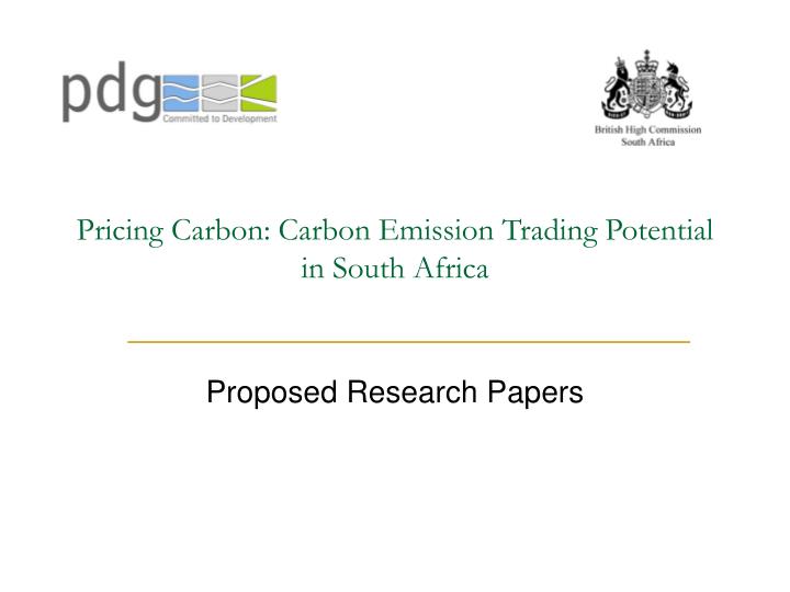 pricing carbon carbon emission trading potential in south africa n.