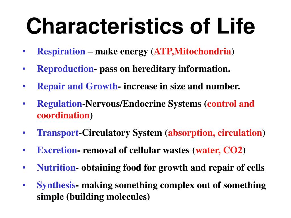 characteristics of life case study