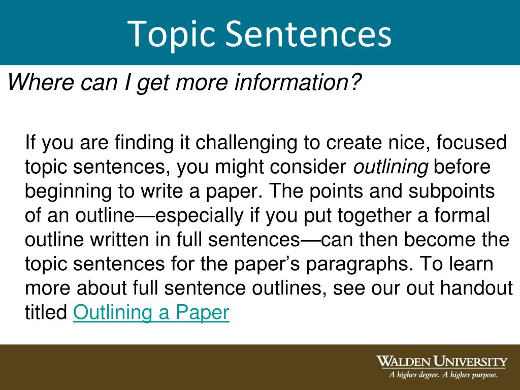 how to create a topic sentence