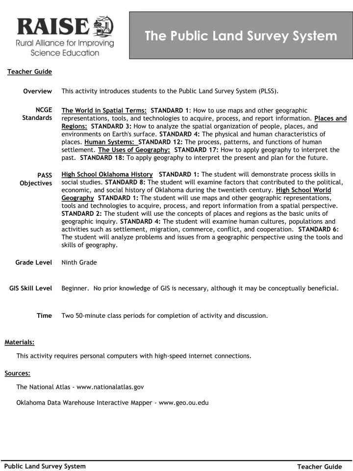 PPT The Public Land Survey System PowerPoint Presentation, free