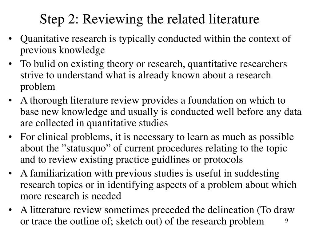 literature in the context of a research project is