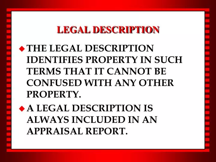PPT - LEGAL DESCRIPTION PowerPoint Presentation - ID:548033