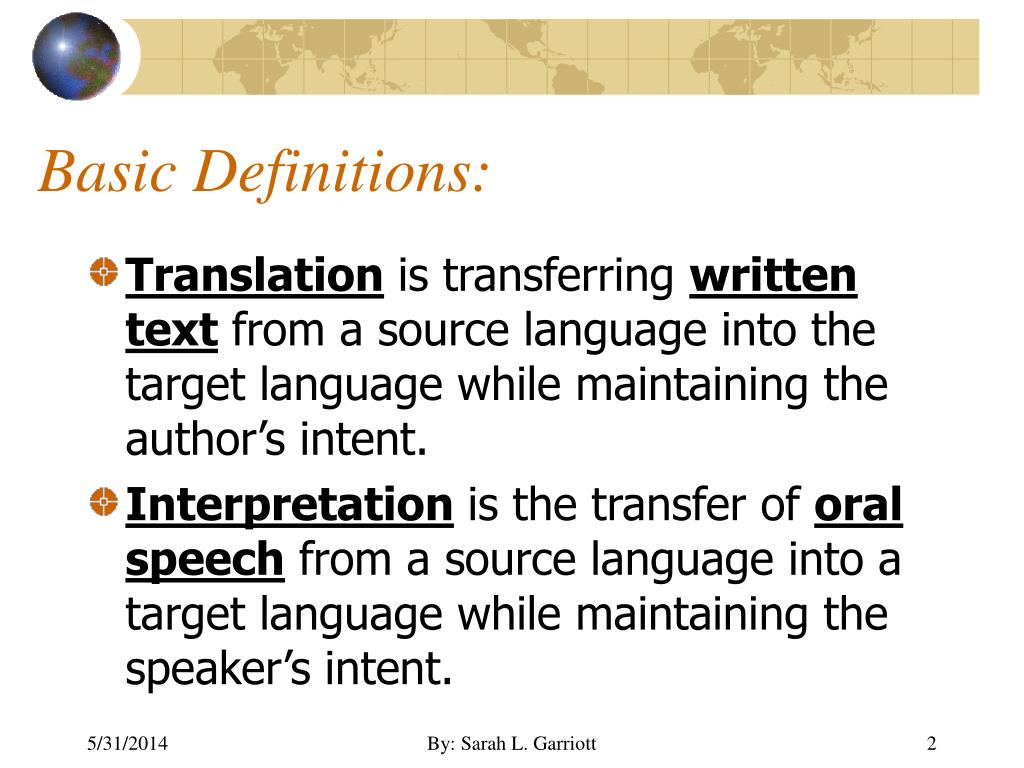 presentation about translation