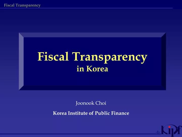 fiscal transparency in korea n.