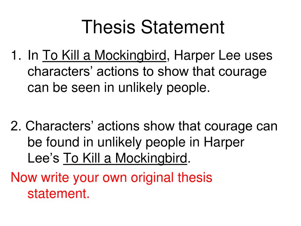 thesis statement of to kill a mockingbird