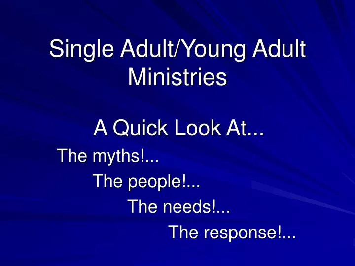 single adult young adult ministries n.