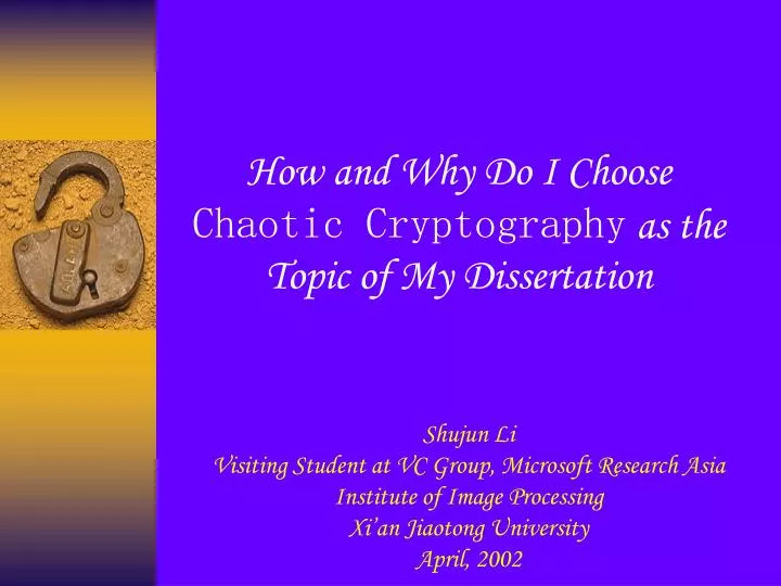 Phd thesis on cryptography