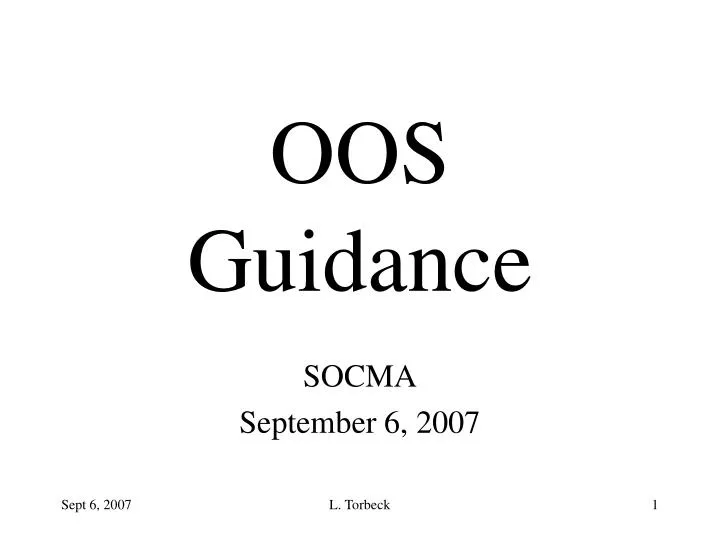oos guidance n.