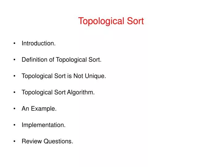topological sort n.