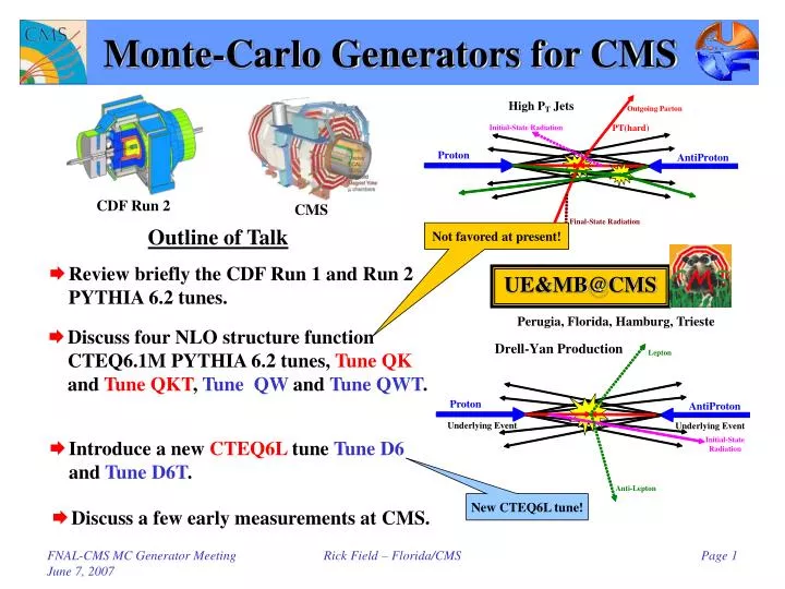 monte carlo generators for cms n.