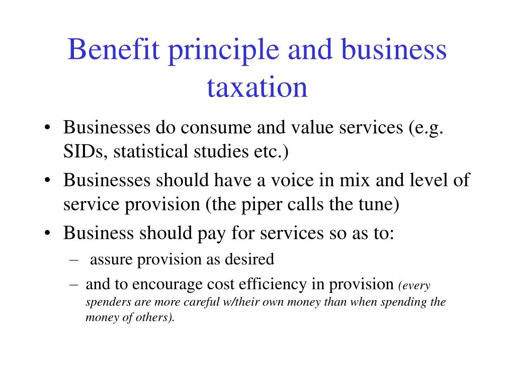 benefit principle of taxation economics