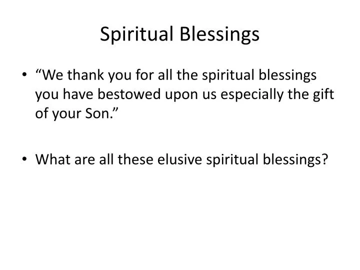 spiritual blessings n.