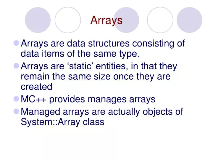 PPT - Arrays PowerPoint Presentation, free download - ID:551939
