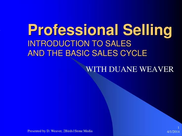professional selling introduction to sales and the basic sales cycle n.