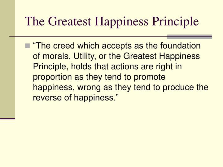 the greatest happiness principle