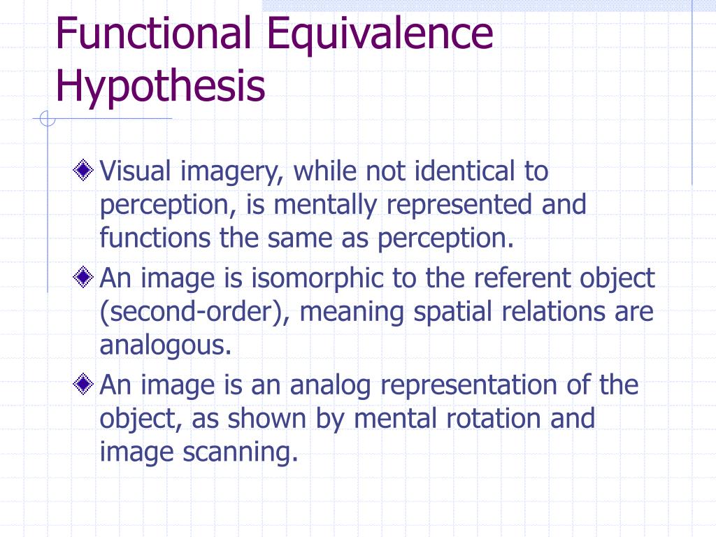 equivalence hypothesis in psychology