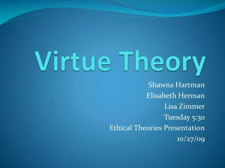 virtue theory research paper