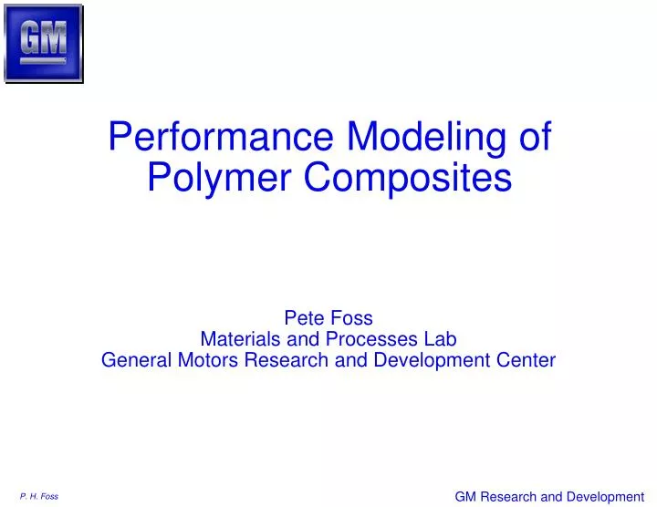 performance modeling of polymer composites n.