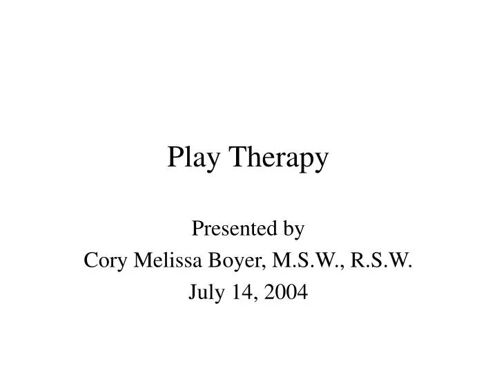 play therapy n.