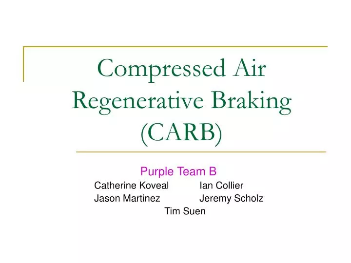 compressed air regenerative braking carb n.