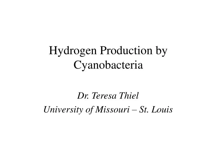hydrogen production by cyanobacteria n.