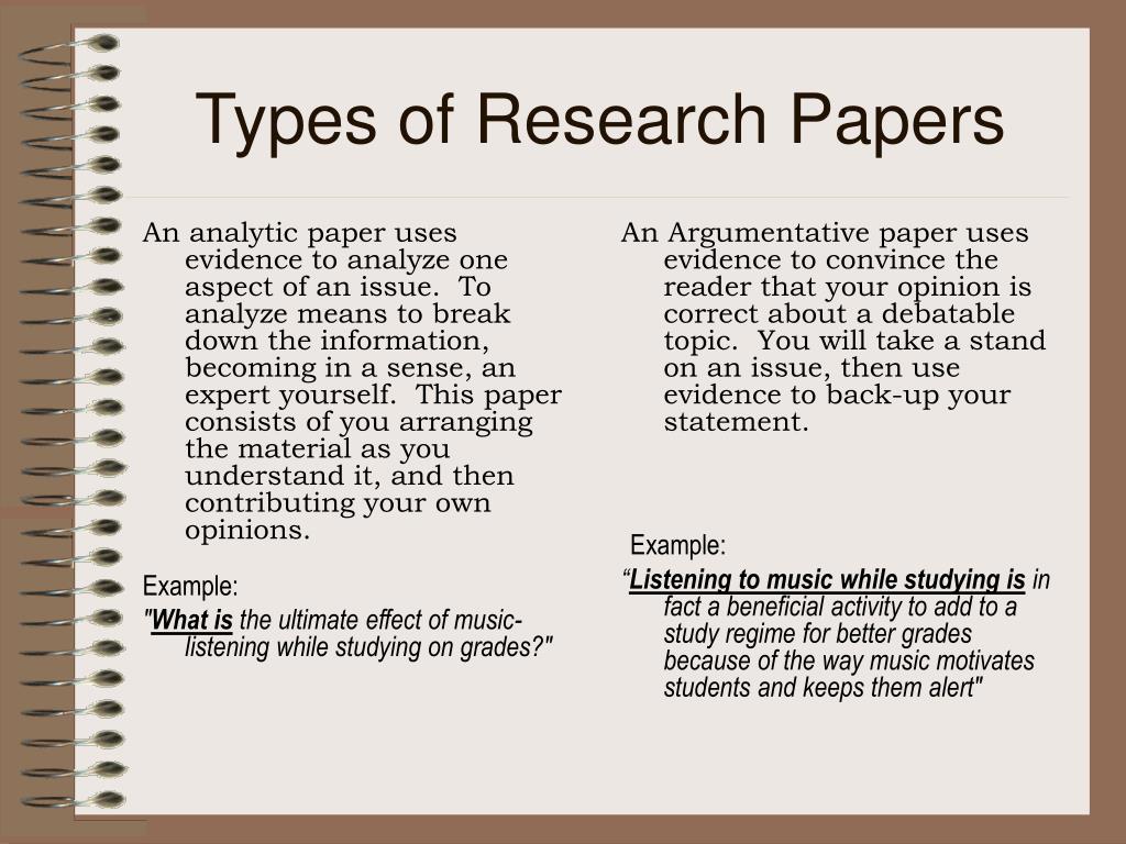 three types of research paper