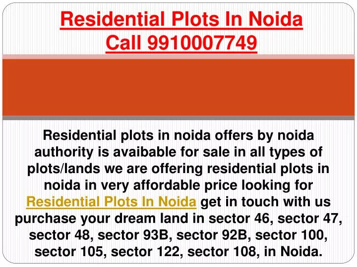 residential plots in noida call 9910007749 n.