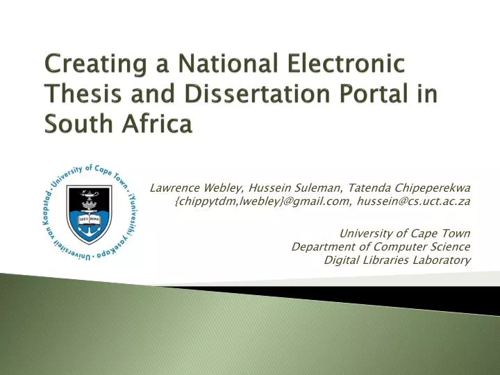 national electronic thesis and dissertation