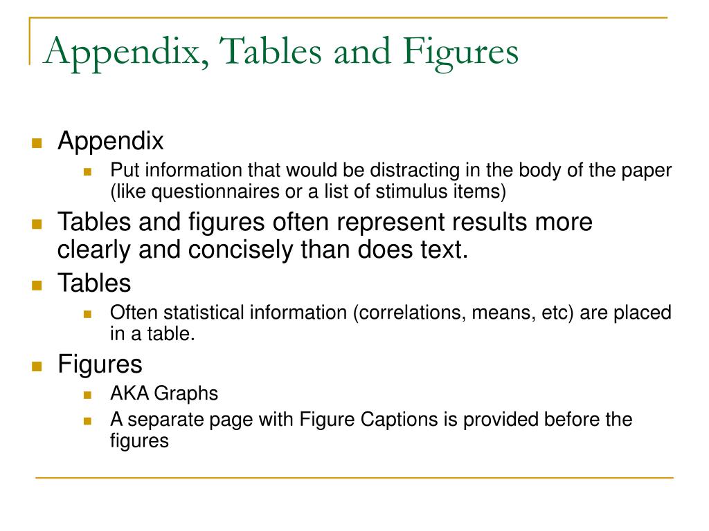 appendix function in research paper