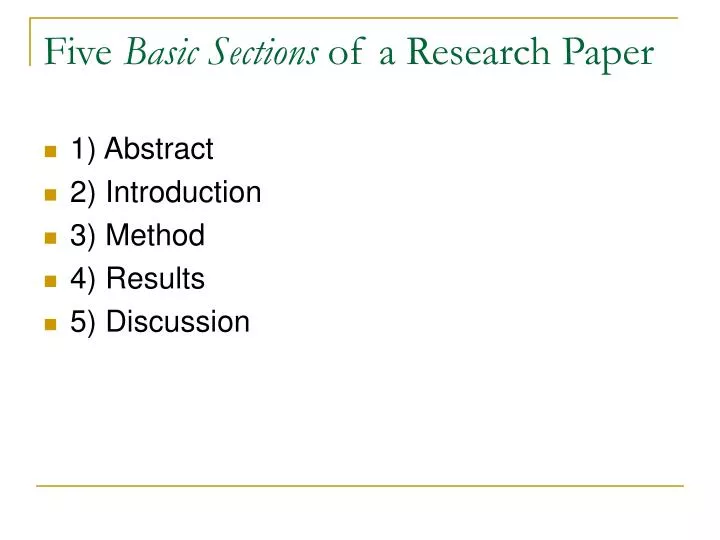 structure of a research paper ppt