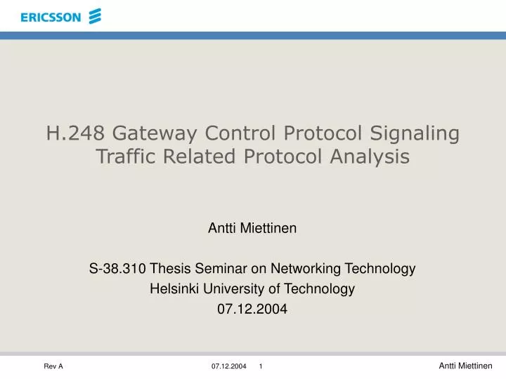 h 248 gateway control protocol signaling traffic related protocol analysis n.