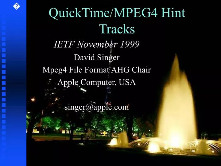 quicktime mpeg4 hint tracks n.