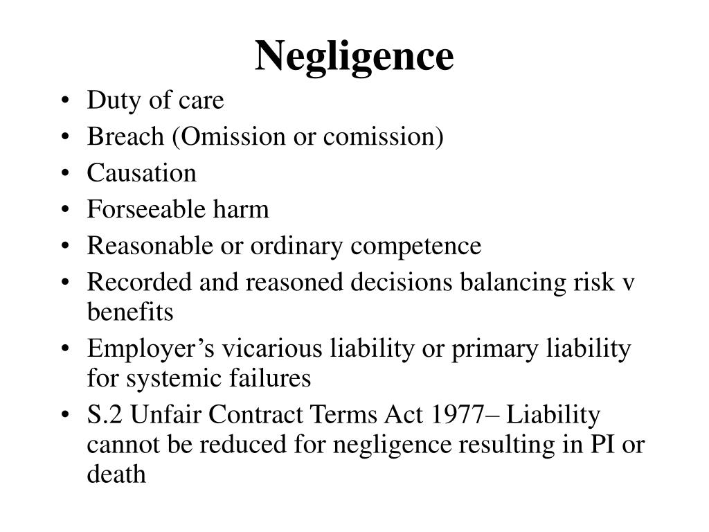 what are the four components of negligence