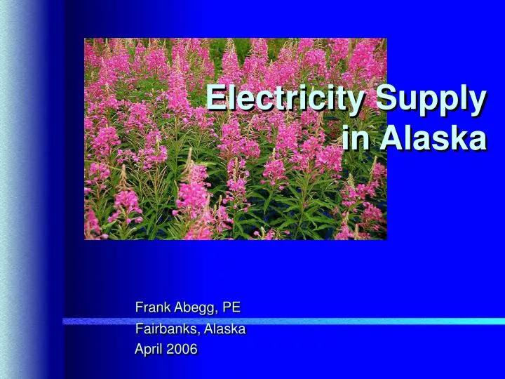 electricity supply in alaska n.