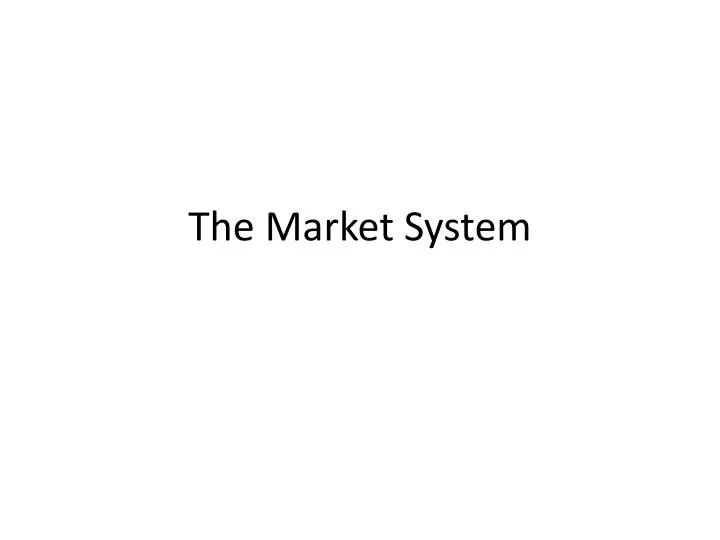 the market system n.