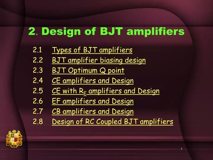 2 design of bjt amplifiers n.