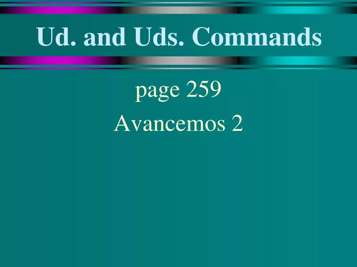 ud and uds commands n.