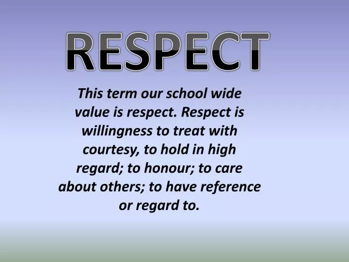 the value of respect