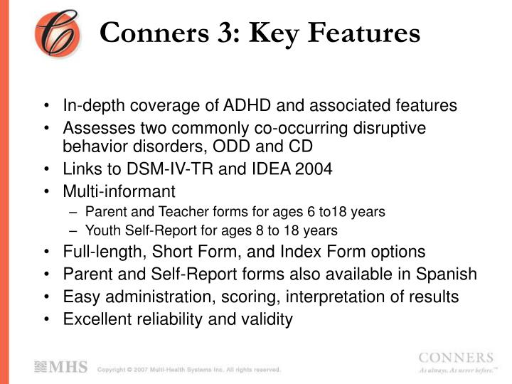 conners teacher rating scale form
