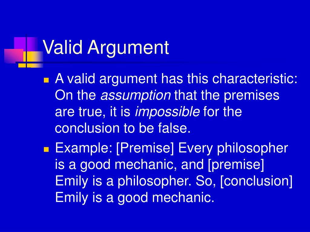 examples of valid argument in critical thinking