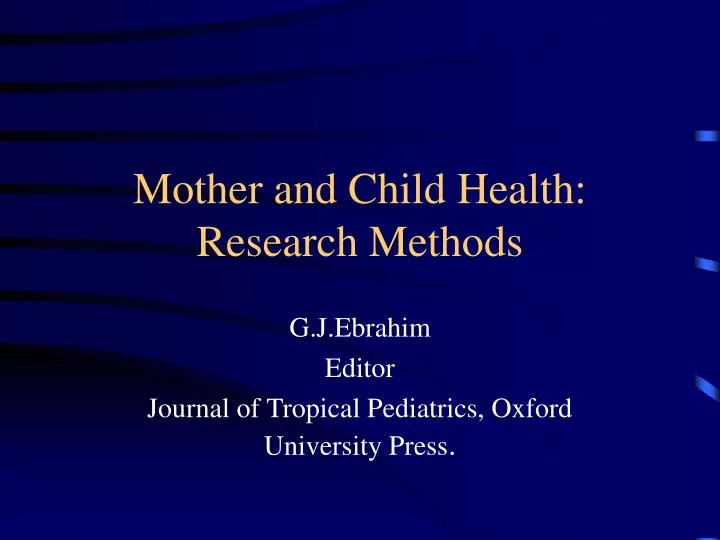 research topics on child health
