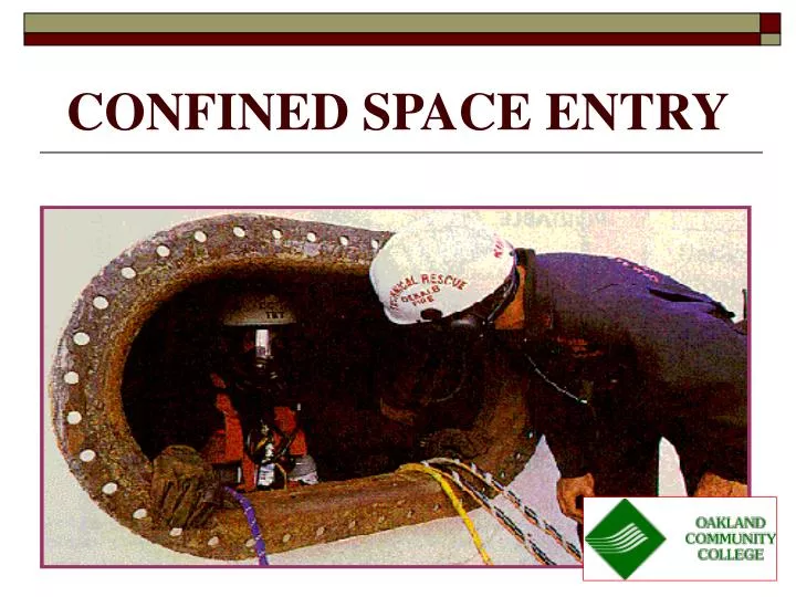 confined space entry n.