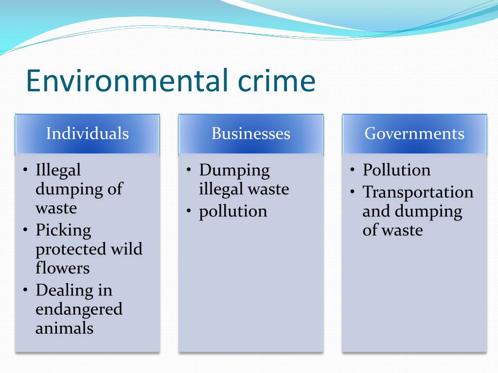 Crimes example. Environmental condition constraints. State Crime categories includes.