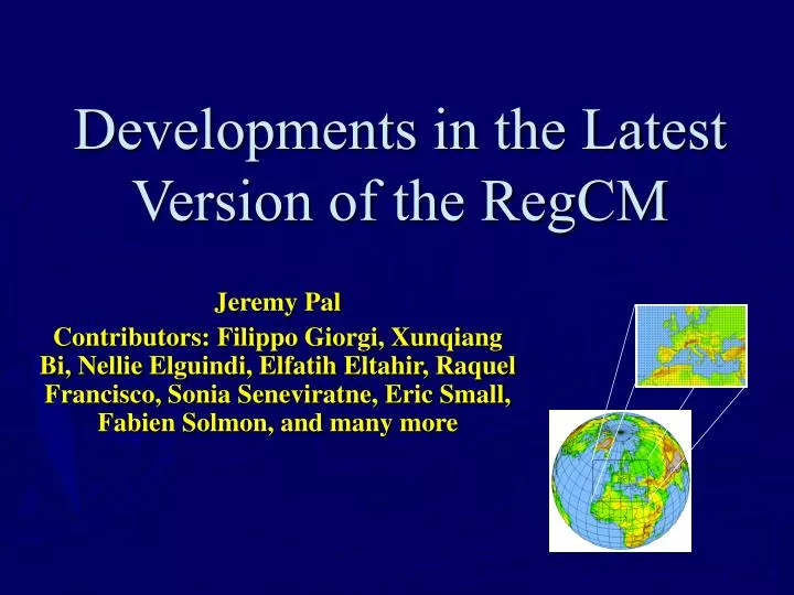 developments in the latest version of the regcm n.